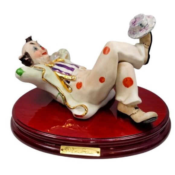 Vittorio Sabadin Porcelain Clown with Swarovski Crystal Details - Rare